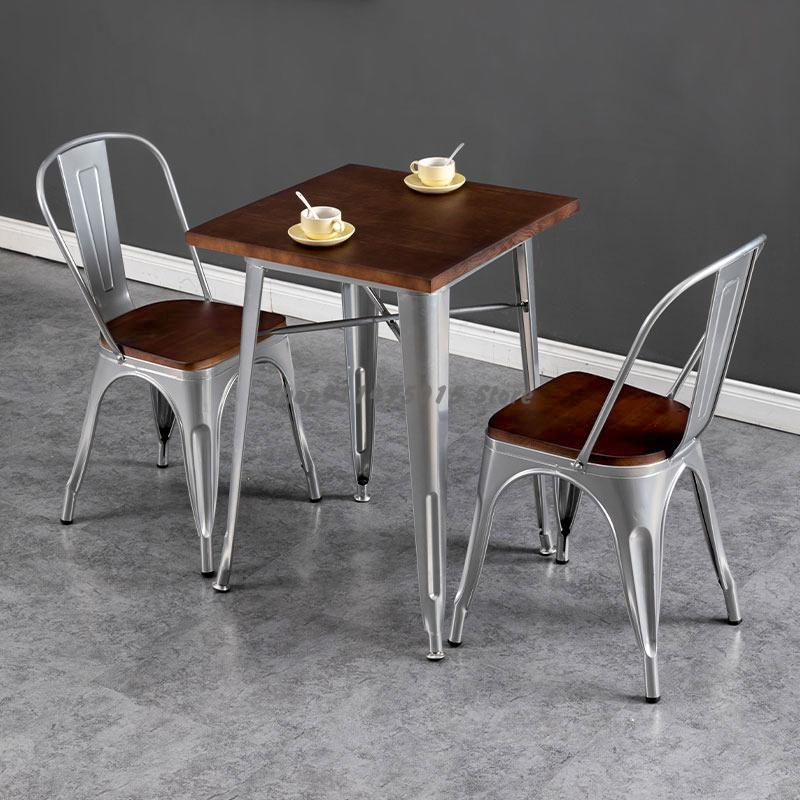 Industrial Style Solid Wood Dining Table Simple Restaurant Bar Cafe Chair American Retro Iron Dining Table And Chair Combination